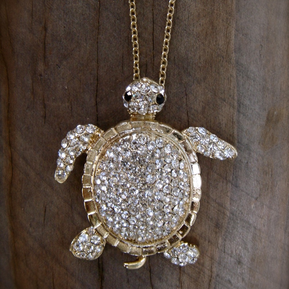 Crystal Sea Turtle Necklace